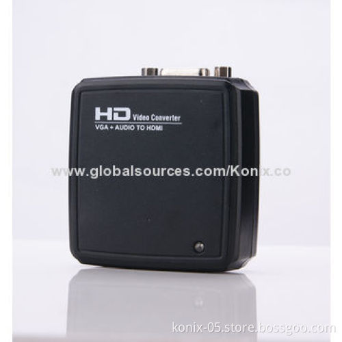 Audio three port VGA + audio to HDMI converter box for family